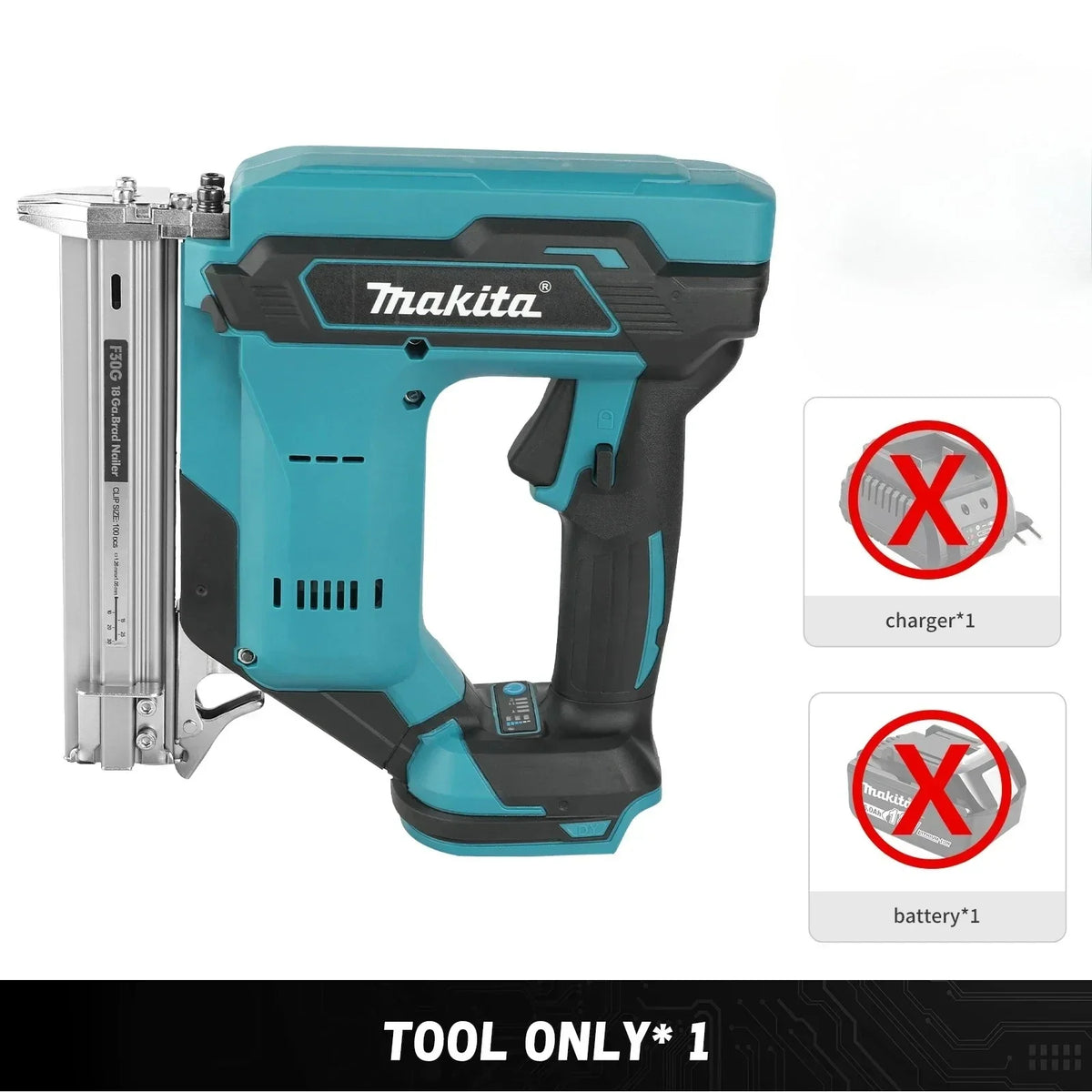 Makita Cordless,100-Nail Capacity, Ideal for Flooring, Shelving & DIY Wood Projects 18V Lithium-Ion Nail Gun, 6.0Ah Battery Tool
