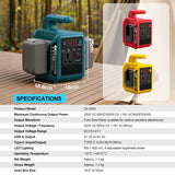 550W Portable Power Supply Inverter Compatible with Makita 18V Battery DC 18V to AC 110V/220V Converter with Type-C for Camping