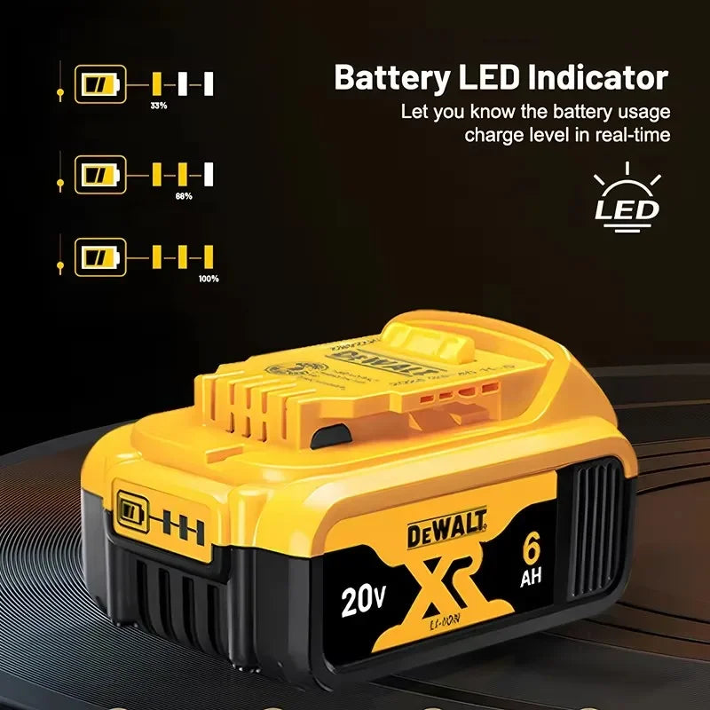 100% Original DeWALT Battery 20V/60V 6Ah 9Ah MAX FlexVolt for DCB606 DCB205 DCB206 DCB209 DCB182 Power Tool with Battery
