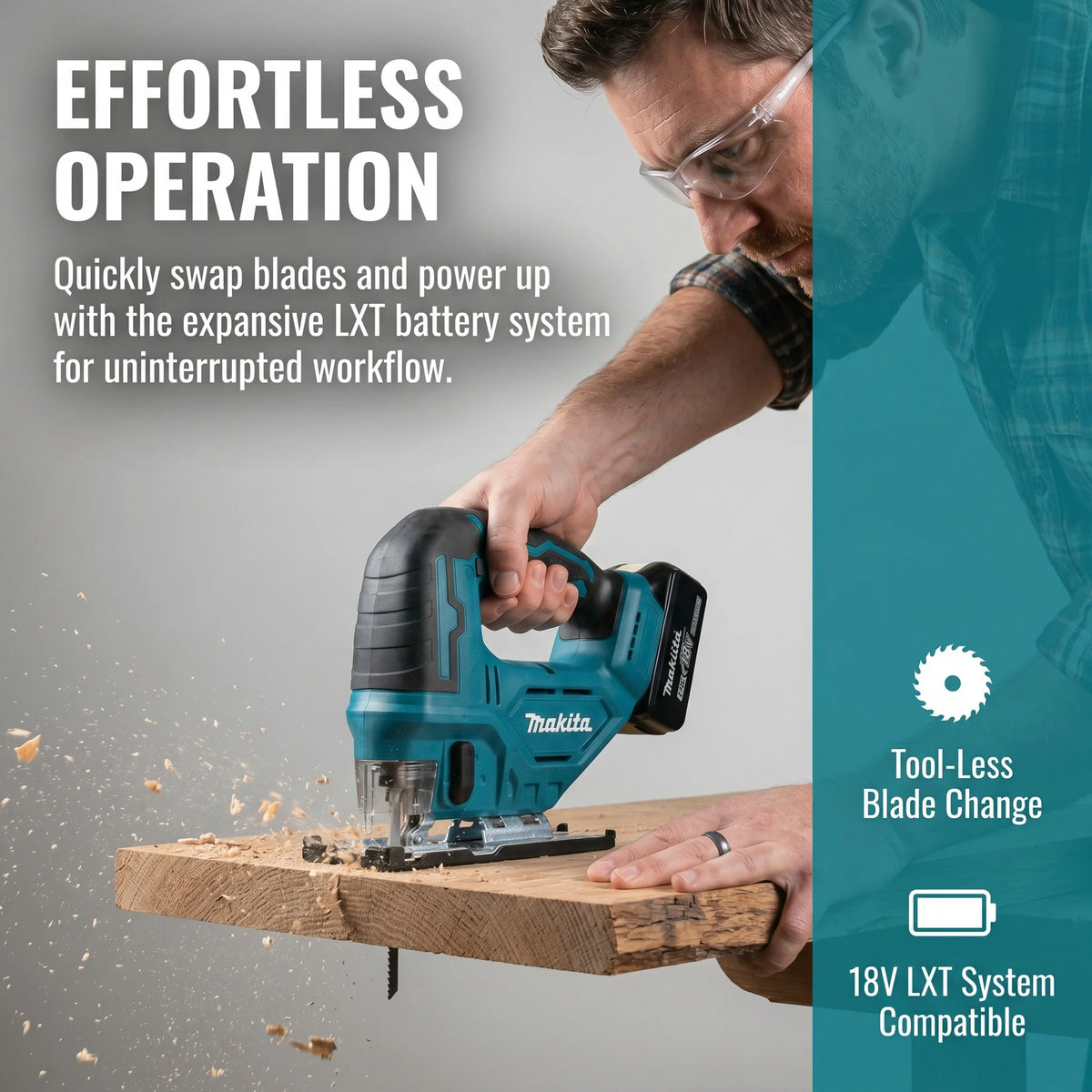 Makita DJV182 18V Cordless Jig Saw Bare Tool Electric Saw with Blades for Wood Metal Cutting Makita 18V Battery Compatible