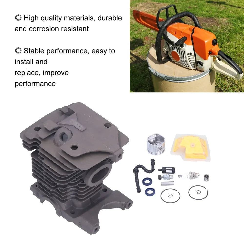 Grey Cylinder Piston Kit Compact Metal Pressure Relief Valve Set Easy to Install Engine Cylinder Kit for Stihl MS270 MS280