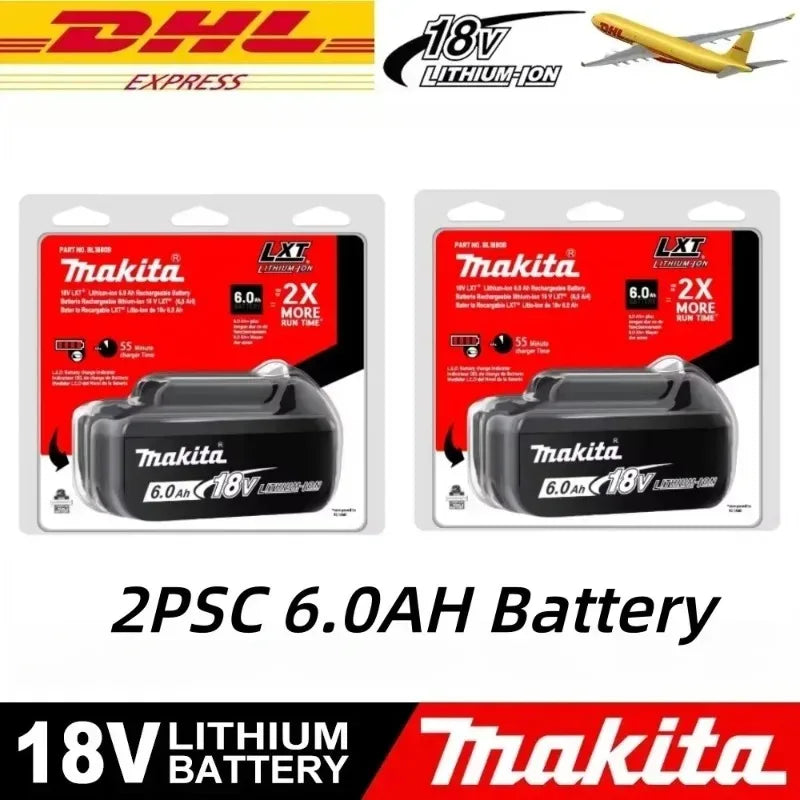 6Ah 100% Original Makita 18V Battery BL1860B Rechargeable Lithium-Ion Battery for Makita 18V Power Tools Replace the Battery.