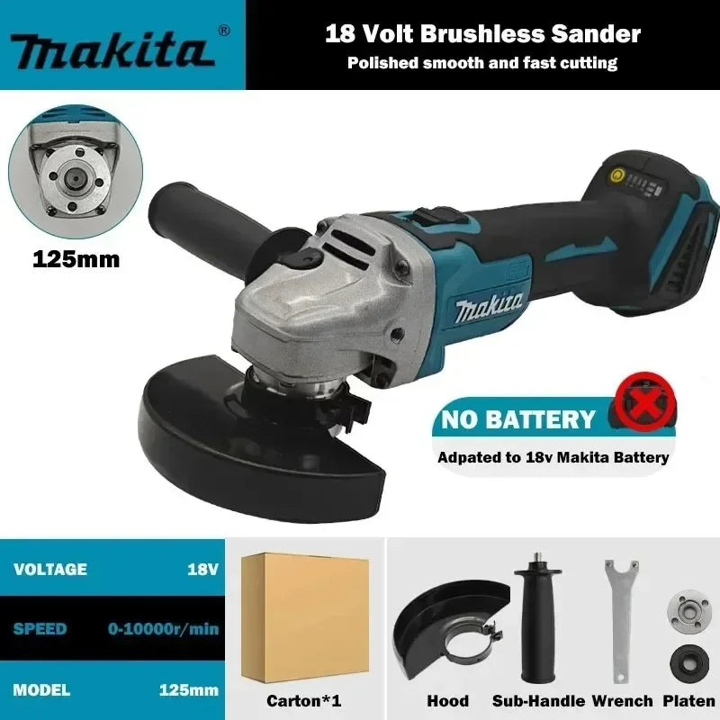 Makita DGA404 Brushless 125mm Wireless Angle Grinder Handheld Unit For Removing Rust From Steel Gates During Fence Restoration