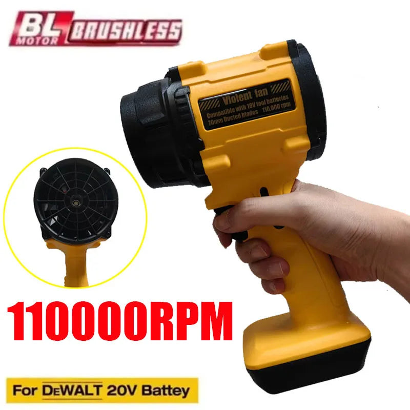 High-Power Violent Fan Air Blower Turbo Jet Fan Thrust Leaf Duster Handheld Power Tools For DeWALT 20V 18V Battery