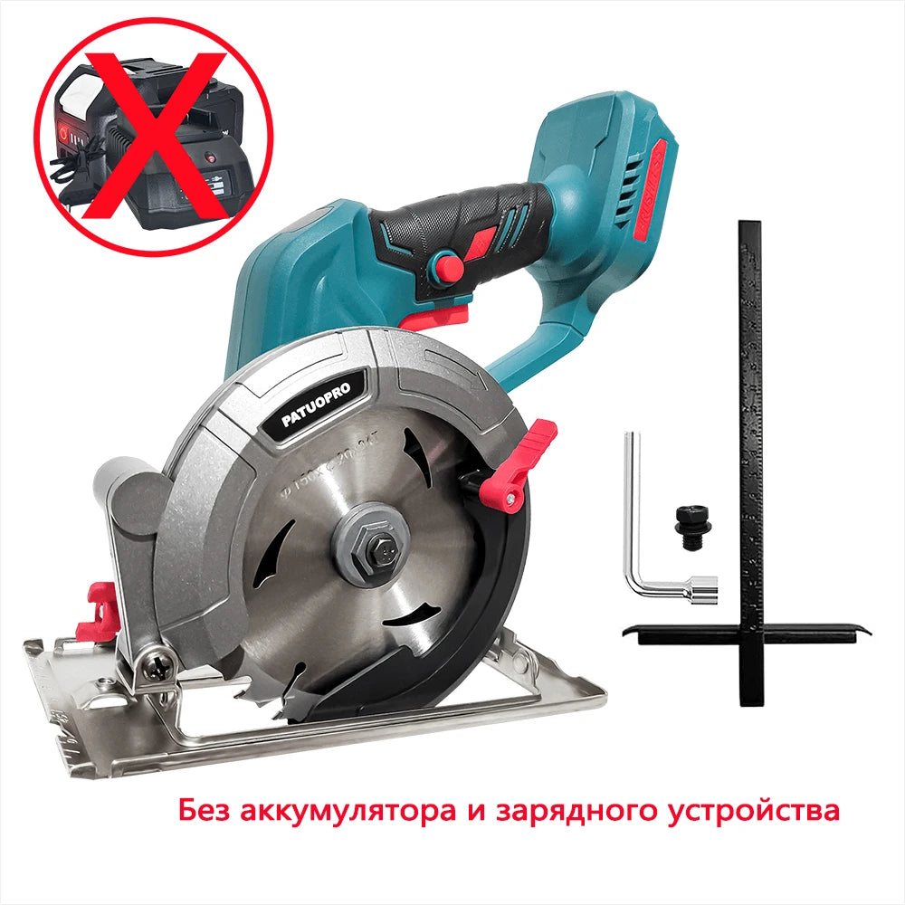 PATUOPRO 150mm Brushless Cordless Circular Saw 0-45° Adjustable Electric Saw Wood Metal Cutter Power Tool For Makita 18V Battery