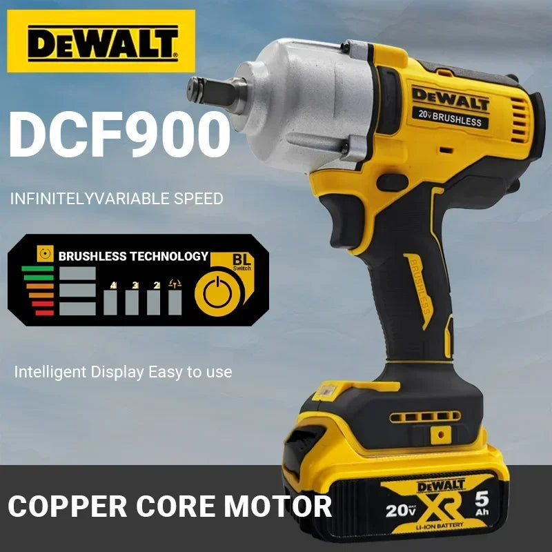 DEWALT DCF900 20V Brushless High Torque Impact Wrench 1/2" Variable Speed Durable Cordless Tool for Auto Repair Construction