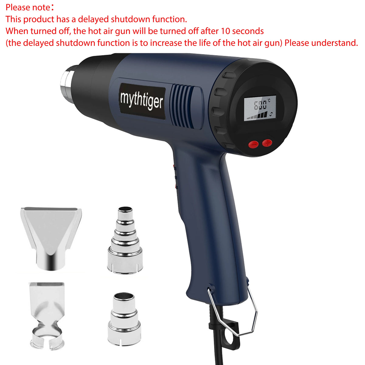 2000W Industrial Electric Hot Air Gun Digital Display Car Film Heat Gun Air Dryer for Soldering Thermal Blower Shrink Wrapping