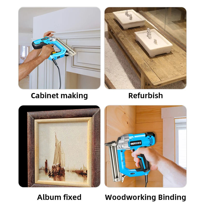 2300W Electric Nailer Straight Staple Nail Gun F30/F25/F20/F15 220V Woodworking Tool Furniture Tacker for Home Improvement