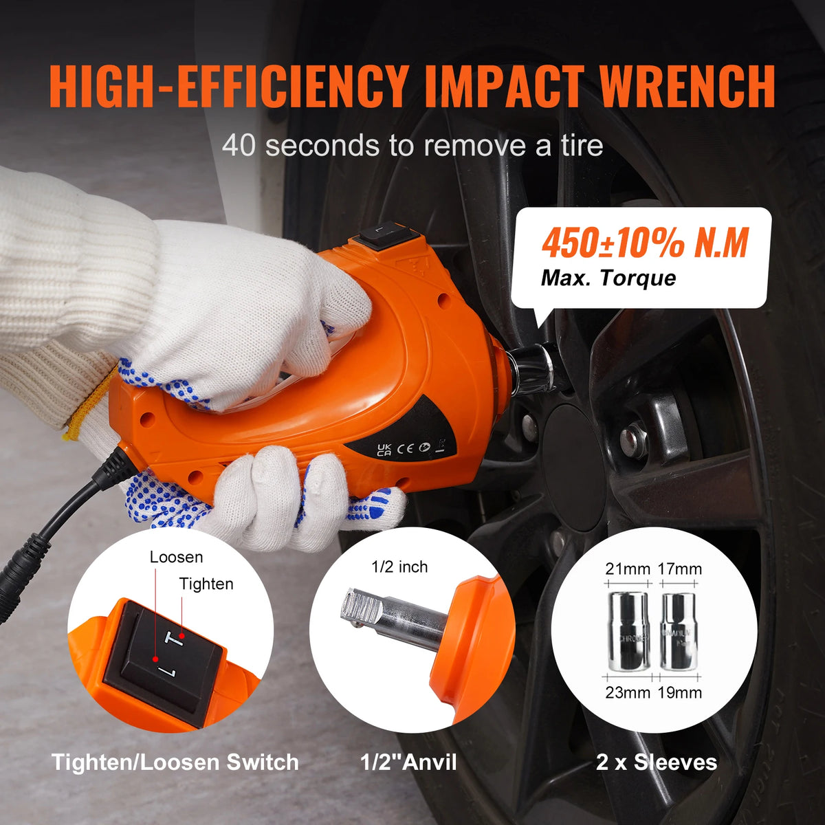 SucceBuy 5 Ton Electric Car Jack Hydraulic Jack with Electric Impact Wrench Portable Car Lift for SUV Sedan Truck Change Tires