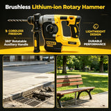 DEWALT 20V MAX SDS PLUS L Brushless Impact Rotary Hammer Drill, Cordless Hammer, Tool Only (Battery Not Included)