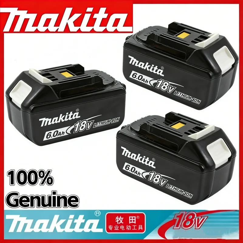 Original Makita battery, 18V 6.0Ah rechargeable battery, power tool BL1830 BL1840、BL1850、BL1860B、 Makita 18V lithium battery