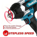 Makita DTW700 Cordless Impact Wrench 18V Brushless Motor 1000Nm Variable Speed Electric Wrench High Effieiency Durable Auto Stop