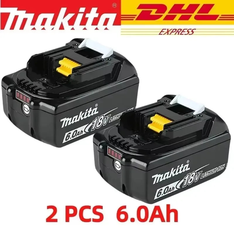 100% Original Makita 18V 6.0Ah Li-Ion Battery, Rechargeable Replacement Battery for BL1830B BL1840B BL1850B BL1860B Power Tools