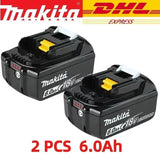 100% Original Makita 18V 6.0Ah Li-Ion Battery, Rechargeable Replacement Battery for BL1830B BL1840B BL1850B BL1860B Power Tools