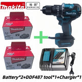 High Torque Original DDF487 Brushless Electric Screwdriver 18V, Makita Original 6.0Ah & Tool Package