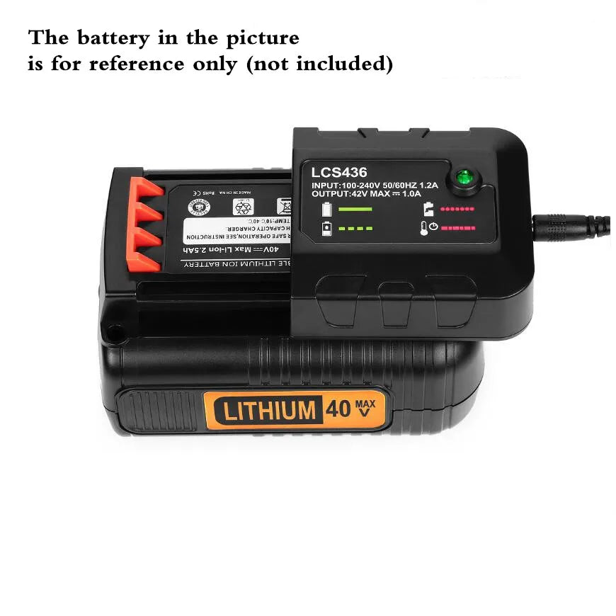 1A Li-ion Batteries Charger For Black&Decker 36V/40V LBXR36 LBXR2036 LBX2040 Cordless Power Tool LSW36 LST136 Battery Charging