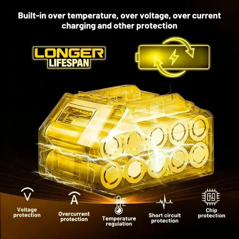 100% Original 20V 6.0Ah MAX Battery Power Tool Replacement For DeWalt DCB184 DCB181 DCB182 DCB200 20V 5A 6A 18Volt 20v Battery.