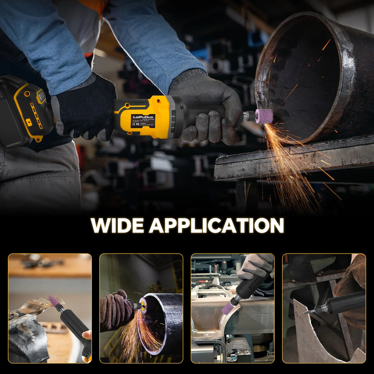 Brushless Die Grinder 25000RPM 4 Variable Speed Metal Grinding Polishing Deburring Die Grinder Tool For Dewalt 20V Battery Pin