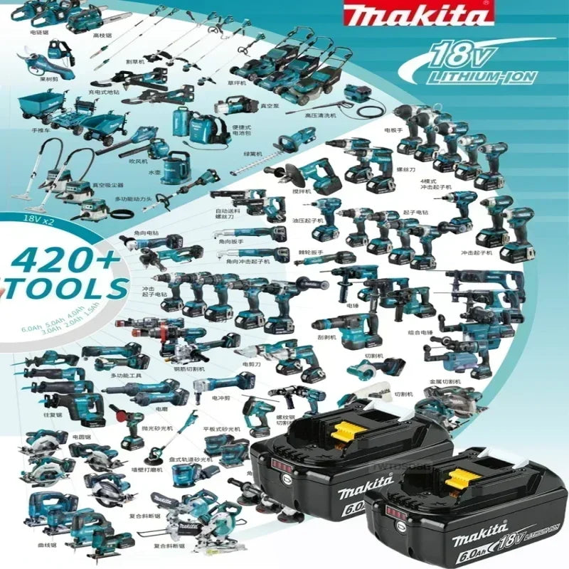 Original Makita battery, 18V 6.0Ah rechargeable battery, power tool BL1830 BL1840、BL1850、BL1860B、 Makita 18V lithium battery