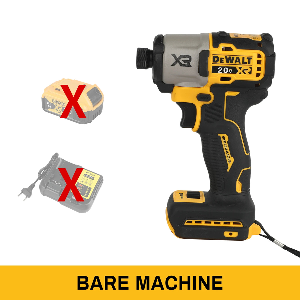 DEWALT Impact Electric Driver 20V Brushless Cordless screwdrivers 205N.m High Torque Power Tools Adjustable Speed DCF845