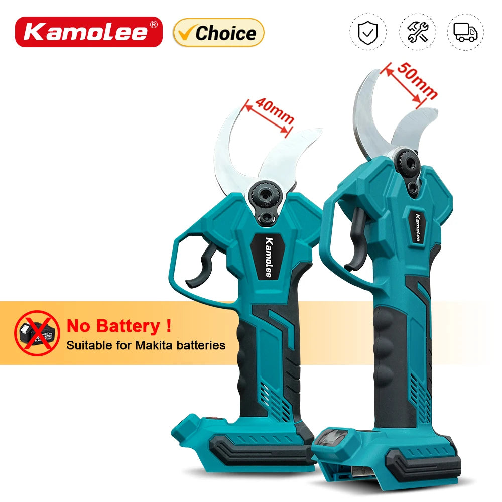 Kamolee 50mm Brushless Cordless Electric scissors Pruner pruning Shears Efficient Fruit Tree Bonsai Pruning Branche Cutter