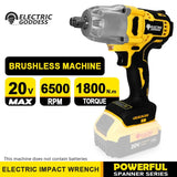 Electric Goddess 1/2in High Torque Electric Wrench 700N Brushless Cordless Impact Wrench Power Tool For Dewalt 20V Battery Pin