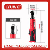 LYUWO 12V 3/8 rechargeable lithium battery wrench, stage construction, motorcycle maintenance, small household appliances.