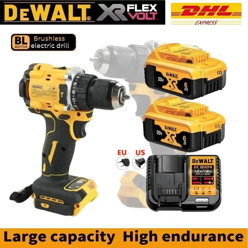 DEWALT DCD805 20V Power Tools, Brushless Impact Drill Cordless Electric Screwdriver, Optional 2Ah 6Ah Lithium