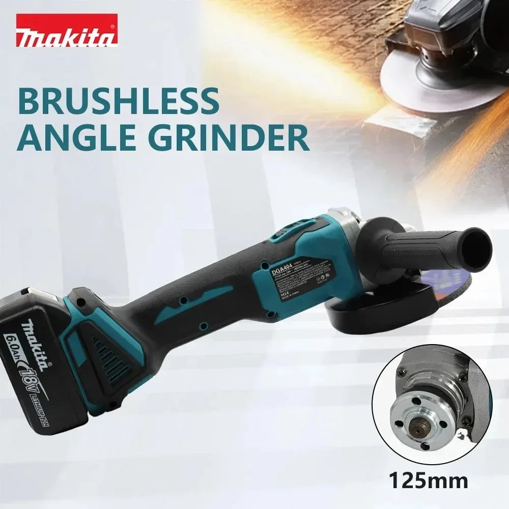 Original Makita DGA404 125mm 4-Speed Brushless Angle Grinder 18V LXT Cordless Power Tool for Construction and Metal Fabrication