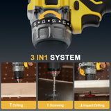 MELLIF 110N.M HIGH TORQUE IMPACT DRILL DRIVER, COMPATIBLE WITH DEWALT 20V MAX BATTERY (Battery Not Included)