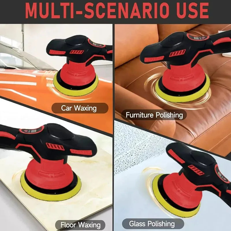 Fit for Milwaukee 18V Battery Cordless Car Polisher 8 Gears Electric Auto Polishing Machine Waxing Sanding Sealing Power Tools