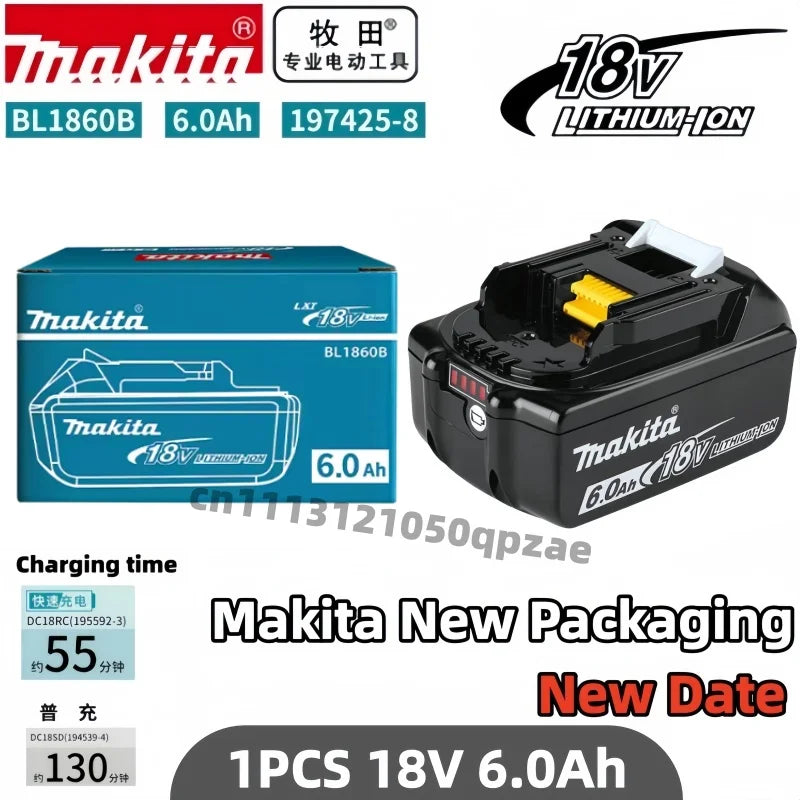 Genuine 6AH Makita BL1860 6ah Battery Power Tools Li-ion Replacement LXT BL1850 BL1840 for 18V Screwdriver with BMS 18v Battery