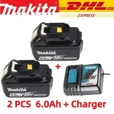 100% Original Makita 18V 6.0Ah Li-Ion Battery, Rechargeable Replacement Battery for BL1830B BL1840B BL1850B BL1860B Power Tools