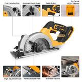 Electric Goddess 5in Brushless Electric Circular Saw ﻿1000W Handheld Woodwork Saw Power Tool ﻿﻿For Dewalt 20V Battery Pin