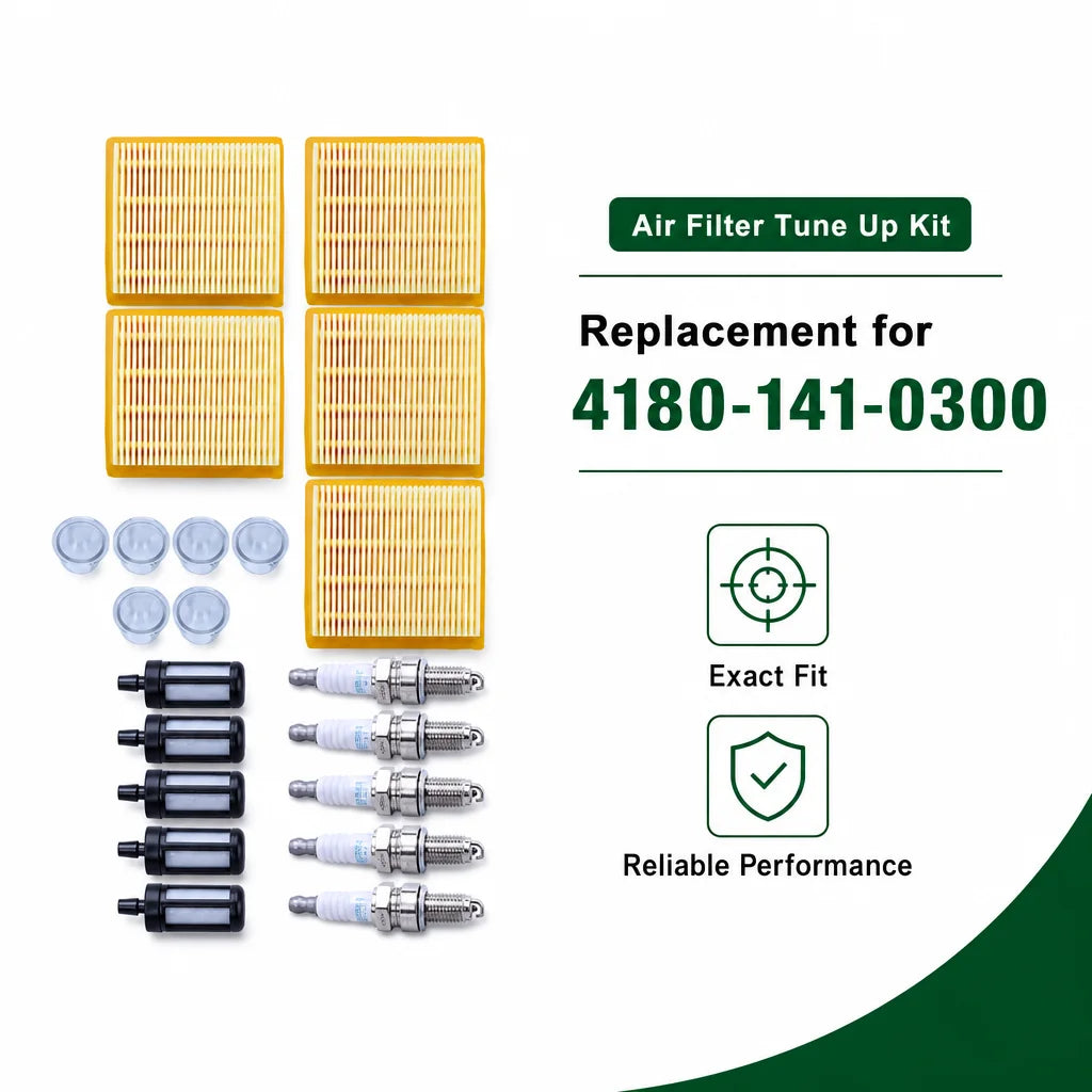5PCS Air Filter Tune Up Kit For Stihl FS89,FS89R,FC91,FC96,FC111,HT102,HT103,HT133,KM91R,KM131R 4180 141 0300 0000 350 3521