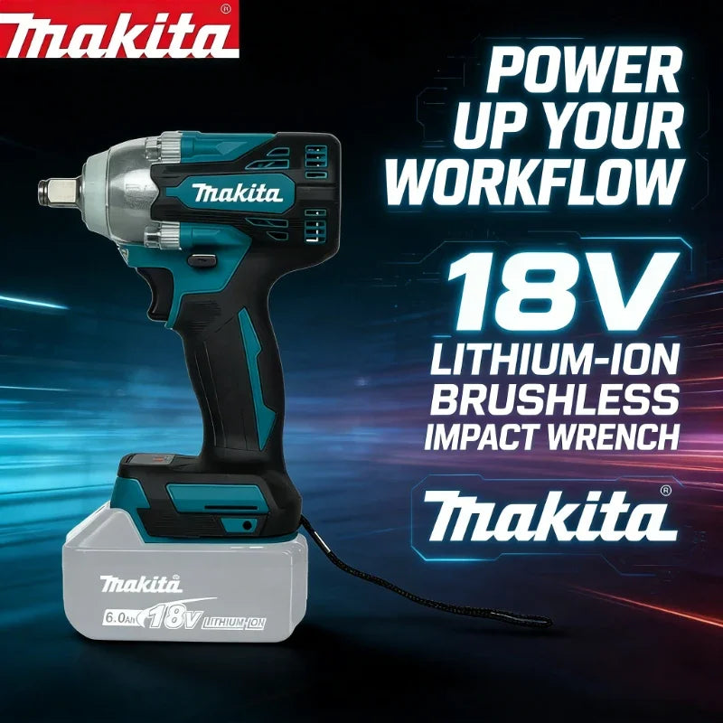 Makita DTW300 18V Cordless Impact Wrench Set - 330Nm Brushless Motor for Car Maintenance & Tire Change（bare tool）