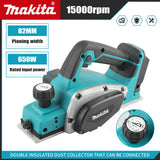 Makita DKP180 Portable Cordless Woodworking Electric Planer 15000RPM Planer Trimmer Wood Milling Engraving Slotting Power Tool