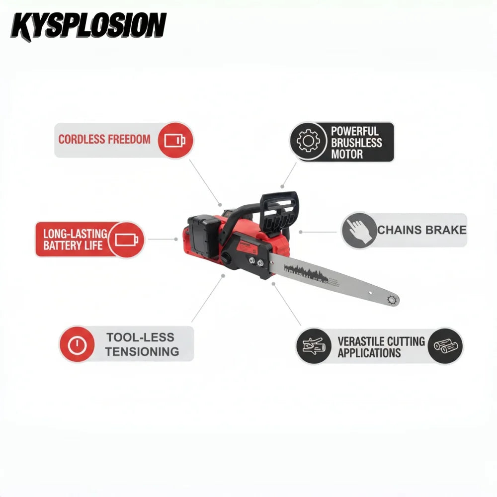 16-Inch Electric Chainsaw 40V (2 X 20V MAX) For Milwaukee M18 Battery Brushless Cordless Power Tool Chain Saw