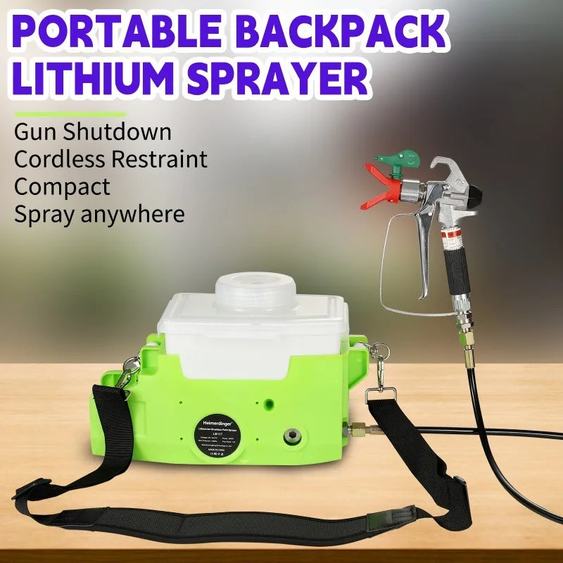 Heimerdinger Cordless Sprayer, 6-Level Adjustable Pressure Spray Gun, No Leakage Design Portable Painting Tool, No battery