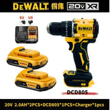 DEWALT DCD805 20V Power Tools, Brushless Impact Drill Cordless Electric Screwdriver, Optional 2Ah 6Ah Lithium
