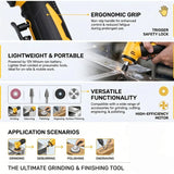 Brushless Cordless Right Angle Die Grinder 4-Speed Adjustable Power tool for Dewalt 20V Battery