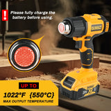 DEWALT 18V 21V Heat Gun Shrink Wrapping Tool Cordless Hot Air Gun Electric Air Dryer Soldering Thermal Blower For dewalt battery