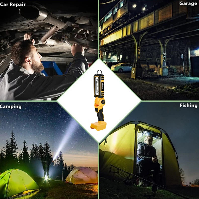 Electric Goddess Cordless Lighting Light Portable Flashlight Outdoor LED Camping Light Power Tool For Dewalt 20V Battery ﻿