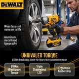 DEWALT DCF922 Atomic 20V Maximum Cordless Wrench 1/2 inch Cordless Impact Wrench Variable Speed Charging Wrench