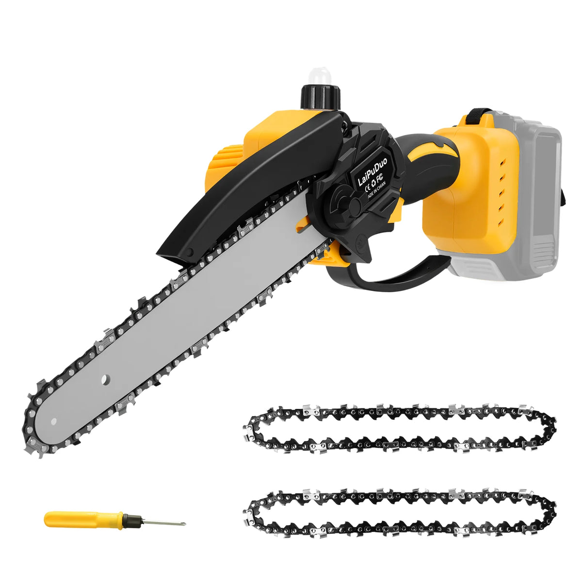 8 Inch Mini Electric Chainsaw Brushless Handheld Power Chain Saw for Tree Trimming Wood Cutting Fit for Dewalt 20V Battery Pin