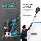 TUNGFULL 9 Inch Electric Wall Sander with Folding Design Self-Dust Collection Double Lamp Long Pole Wall Grinder for Putty Work