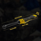 Cordless Ratchet Wrench Upgraded Extended Head Removal Screw Nut 220N.m 3/8" Electric Driver Power Tools for Dewalt 20V Battery