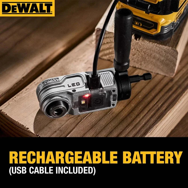 DEWALT DWALRAFT FLEXTORQ® Lighted Modular Right Angle Attachment USB Charge LED Dewalt Impact Drill Power Tool Accessories