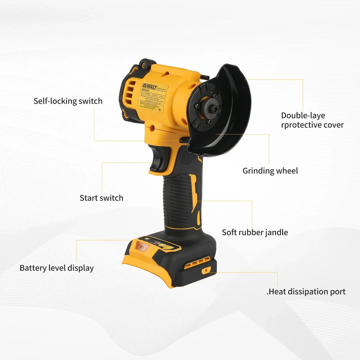 DEWALT DCS438 20V 3 Inch Brushless Cordless Cut Off Tool Mini Angle Grinder for Metal Tile Cutting Polishing