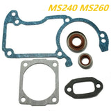 42mm 44mm 44.7mm Fit Stihl MS260 026 024 MS240 024AV Chainsaw Piston Crankshaft Ball Bearing Oil Seal Gasket Engine Repair Kit